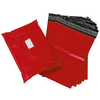 Immagine di Sacchetti per spedizione, resistenti, con chiusura autoadesiva, in polietilene, spedizioni postali, buste confezione da 100, 165 x 230 mm, colore: rosso