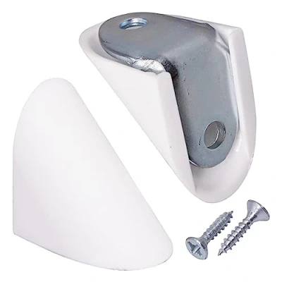 Immagine di SKIR&#039;CO 20 staffe per mensole, 22 x mm, giunto ad angolo retto in metallo con coperture plastica bianca, angolari a 90 gradi, viti incluse