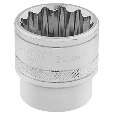 Immagine di Draper 32800 3/8 inch Square Drive 12 point hi torq socket, 22 mm Dimensioni