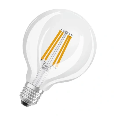 Immagine di OSRAM Lampada LED Superstar Classic Globe G 95 dalla classica forma sferica, corpo in vetro trasparente, 3,8 W, 806 lm, attacco E27, luce bianca fredda con 4000 K, EEK A, diametro mm.