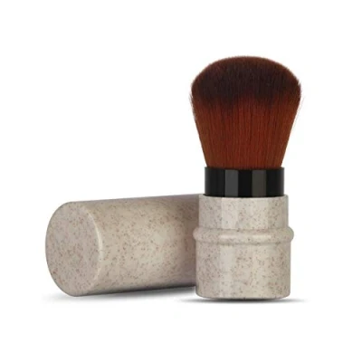 Immagine di Pennello portatile cipria, make up retraibile, fondotinta, cappuccio Kabuki retraibile per correttore con materiali riciclati e sostenibili capelli(Beige)