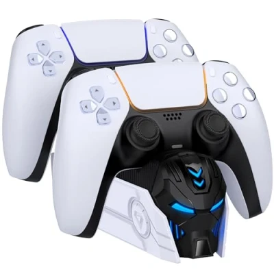 Immagine di GAMSINGY Base Ricarica PS5, Caricatore Controller PS5 con Rapida Di 2 Ore/Indicatore LED, Joystick per Dualsense Wireless/Edge
