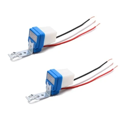 Immagine di YOUNLEN AC 220V 10A crepuscolare Automatico Interruttore della luce,Interruttore da esterno,fotocellula sensore luce fotocellula(2 Pcs)