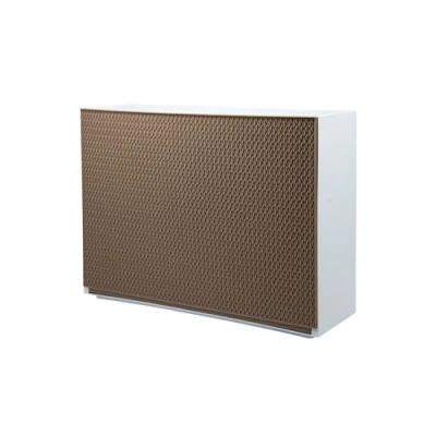 Immagine di Avilia Portascarpe per Ingresso a Parete Colore Moka Scarpiera Salvaspazio con Decorazione Intreccio, in Polipropilene, Componibile, 51x17x39cm