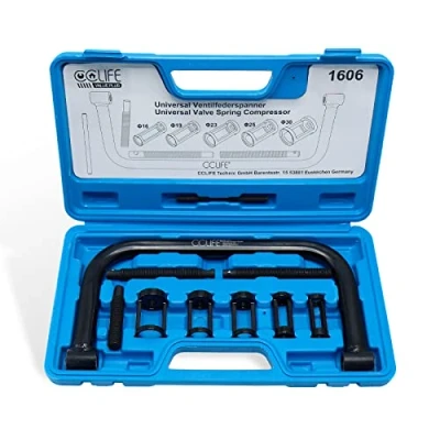 Immagine di CCLIFE Compressore Molle Valvola Universale, Set 10 Pezzi, Gamma 16 30mm, con Custodia Portatile