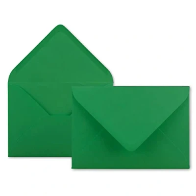 Immagine di Neuser Buste da lettere 80 g/m² in colori vivaci, formato B6, dimensioni 175 x 125 mm, chiusura adesiva inumidire 75 Umschläge verde scuro