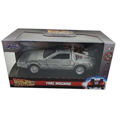 Immagine di Jada 32185 Ritorno Al Futuro Parte 1 Modello Auto DeLorean DMC Macchina del Tempo 1/32 Metallo DieCast Back To The Future BTTF Grigia 13cm