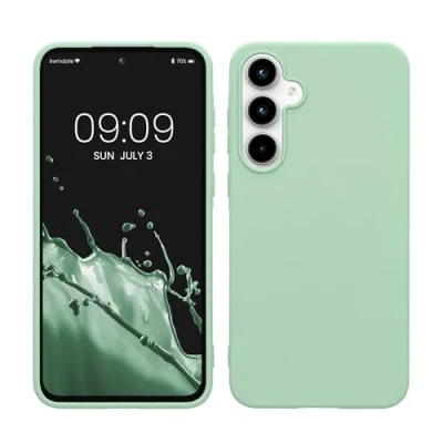 Immagine di kwmobile Custodia Compatibile con Samsung Galaxy A55 5G Cover Back Case per Smartphone in Silicone TPU Protezione Gommata menta matt