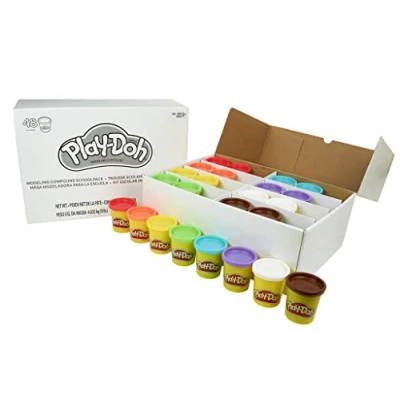 Immagine di Play Doh Hasbro Confezione Scuola, Set da 48 vasetti di Pasta Modellare atossica in 8 Colori, per Bambini dai 2 Anni su
