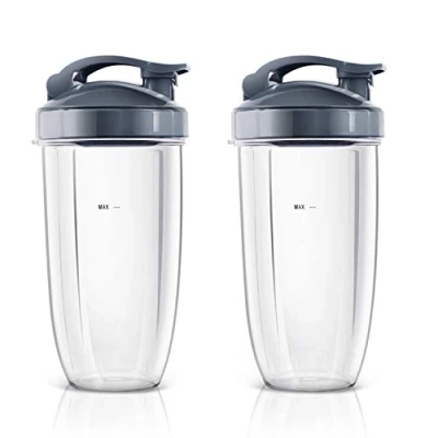 Immagine di Winthai pezzi di ricambio compatibili con tazze Nutribullet, 2 da 32 OZ spremiagrumi + Flip Top to Go, tazza trasparente 940 ml per accessori Nutribullet 600 W/900 W mixer