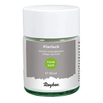 Immagine di Rayher 35031000 Vernice Fissativa Trasparente, A Uso Alimentare, Barattolo 50 ml, Finitura Satinata, Base D’Acqua Per Progetti Creativi E Fai Da Te