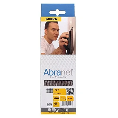 Immagine di Mirka Abranet strisce di levigatura a rete 70x198 mm strappo / grana P80 10 pz per levigare legno, stucco, vernice, plastica AE150F1080