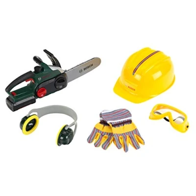 Immagine di Theo Klein 8532 Motosega Bosch con Accessori, Sega alimentata a Batterie Funzione Sonora e Luminosa, Inclusi Giocattoli per Bambini dai 3 Anni in su