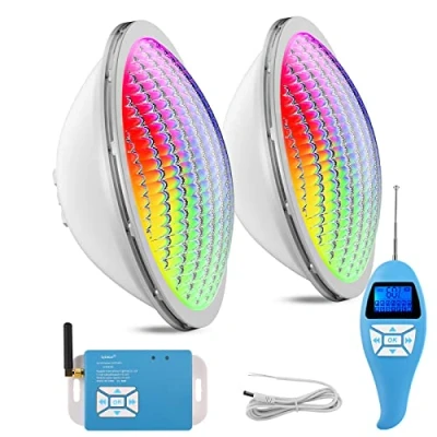 Immagine di LyLmLe LED Piscina PAR56,20W Luce per Sincronizzatore RGB Esterno + Telecomando,Multicolore Subacquea a Illuminazione Impermeabile IP68,12V AC(2 lampada)