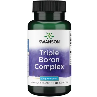 Immagine di Swanson Premium Triple Boron Complex (Complesso di boro), 3mg, 250 capsule, altamente dosato, Testato in Laboratorio, Senza Soia, Glutine, Non OGM