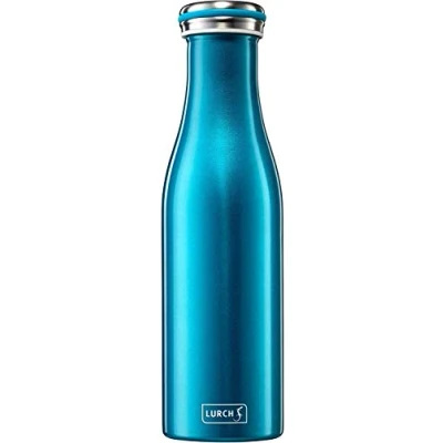 Immagine di Lurch 240851 Thermos per Bevande Calde e Fredde, in Acciaio Inox a Doppia Parete, 0,5 l, Colore: Blu Acqua, Inossidabile, Azzurro