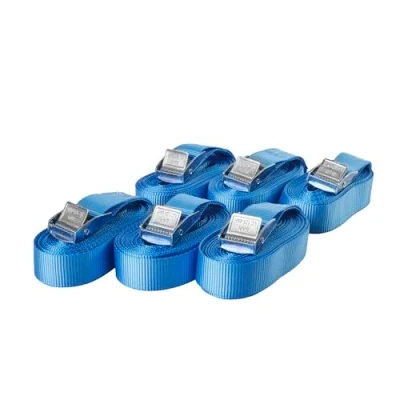 Immagine di 6 cinghie di fissaggio resistenti fino a 250 kg; larghezza 25 mm, 1 pezzo da 3 m, 4 5 m e in nero, blu, rosso, giallo fluo, verde oliva