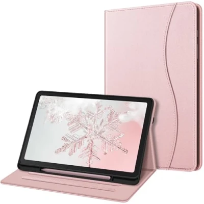 Immagine di FINTIE Custodia per Samsung Galaxy Tab S6 Lite 10.4&#039;&#039; 2024/2022/2020 (SM P620/P625/P613/P619/P610/P615) con S Pen Holder [SlimShell] Multi angli Leggero Morbida TPU Cover Case, Oro Rosa