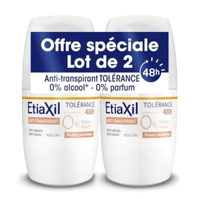 Immagine di ETIAXIL Antitraspirante Sudorazione moderata Ascelle Tolleranza Roll on 50 ml confezione da 2