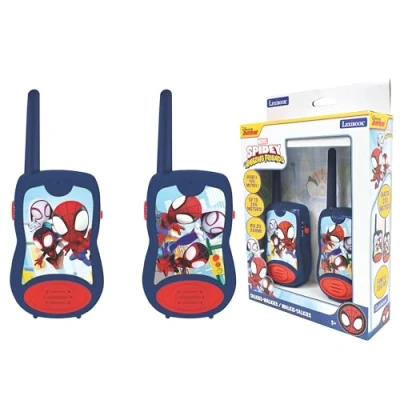 Immagine di Lexibook, Spidey e i suoi fantastici amici, Talkie Walkies 200m, Gioco di comunicazione per bambini, 2 canali comunicazione, Clip cintura, a pile, Blu/rosso, TW12SP1