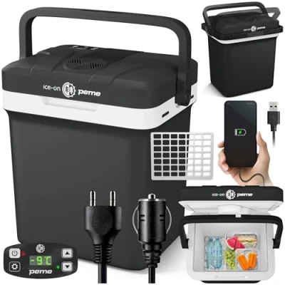 Immagine di peme Essential 23 L Night Sky Termoelettrico con Modalità ECO AC/DC per Raffreddare e Riscaldare Box Frigo Connessione 12 Volt 230 Mini Frigorifero