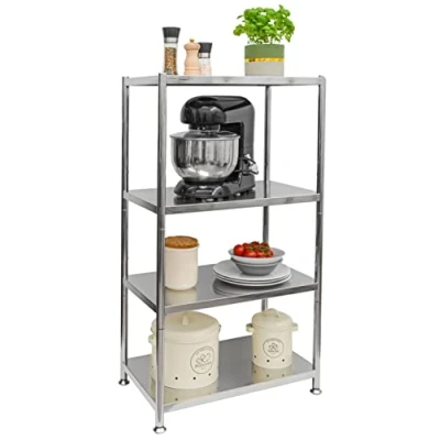 Immagine di EYEPOWER shelfr 4 Ripiani Scaffale in Acciaio Inox 60kg Scaffalatura Metallo 61x36x113 Portaoggetti Cucina