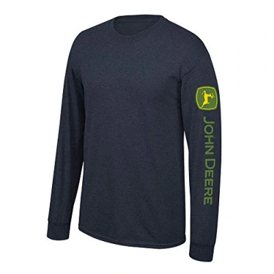 Immagine di John Deere Solid Long Sleeve Tee with Logo on Sleeve, Navy 2XL