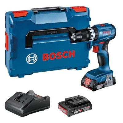 Immagine di Bosch Professional GSB 18V 45 06019K3303 Trapano avvitatore a batteria 18 V 2.0 Ah Li Ion incl. seconda batteria, caricabatterie, valigia