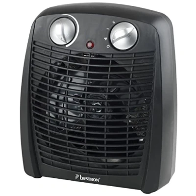 Immagine di Bestron Termoventilatore con 2 livelli di potenza, incl. protezione antiribaltamento e da surriscaldamento, per ambienti fino a 20m², 2000 Watt, colore: Nero