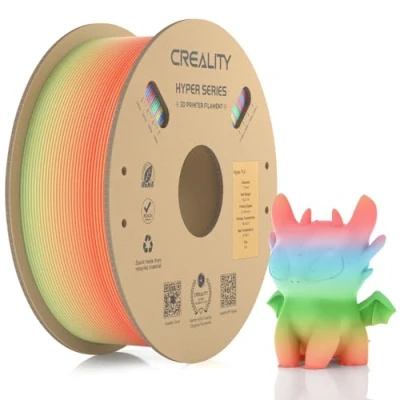 Immagine di Creality Hyper filamento PLA Rainbow da 1,75 mm, 600 mm/s ad alta velocità, per stampante 3D, durevole e liscio, dimensionale Accuracy +/ 0,03 1 kg (2,2 lbs)/Spool (Wild Blossom Short