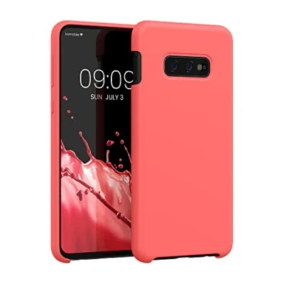 Immagine di kwmobile Cover per Samsung Galaxy S10e Custodia Back Case Smartphone in Silicone TPU Protezione Gommata corallo fluorescente