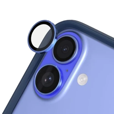 Immagine di RhinoShield 9H Tempered Glass Camera Lens Protectors Compatible with [iPhone 16/16 Plus] Impact and Scratch Resistance, High Clarity, Explosion Proof Protection, Anti Fog Technology Blue