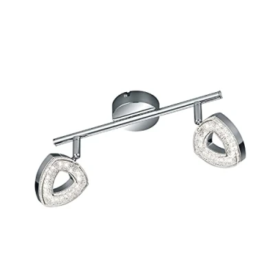 Immagine di Reality R82132106 Tours Barra a LED, 2 Spots Integrati in Diffusore Triangolo, Cromato