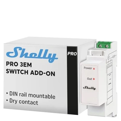 Immagine di Shelly Pro 3EM Switch Add on Interruttore Bluetooth, Wi Fi