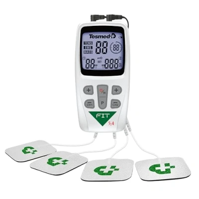 Immagine di TESMED Fit 5.4: Elettrostimolatore Muscolare per EMS, TENS, Massaggio (3 in 1), 22 Programmi di Cui 6 Personalizzabili, Perfetto Alleviare Il Dolore e Stimolare Addominali, Glutei, Pettorali