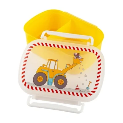 Immagine di Sigikid 25267 contenitore per il pranzo Bodo Escavatore, senza BPA, sicuro, leggero, con chiusura a leva, pranzo, la colazione, l&#039;asilo, bambini dai 2 anni in su, 17 x 11 7