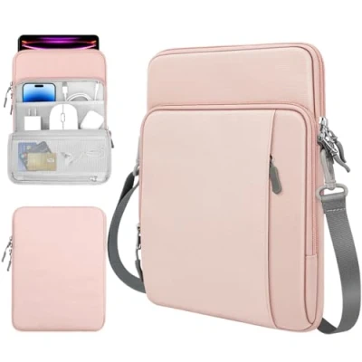 Immagine di TiMOVO 13 Pollici Custodia per Tablet con Tracolla iPad Air 13&quot;, PRO 12.9&quot;, Galaxy Tab S9+/S9 Plus/S10+/S10 Plus/S9 Fe+/S9 Fe Plus 12.4&quot;, Remarkable Paper 11.8&quot;, Rosa