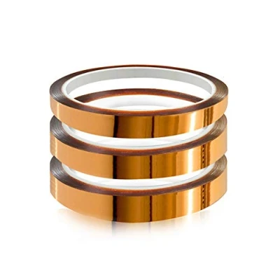 Immagine di YIXISI 3 pezzi Polyimide Tape Nastro, Nastro Adesivo Resistente al Calore con in Silicone, per la Mascheratura, Saldatura, Schede di sublimazione e Isolamento (3 x 20mm 33m)