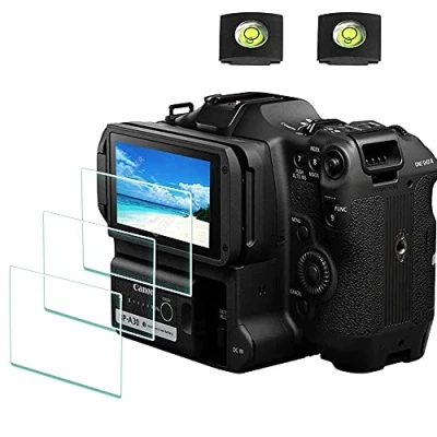 Immagine di ULBTER Pellicola protezione per Canon EOS C70 &amp; Hot Shoe Cover, vetro temperato Screen Protector 0,3 mm 9H Durezza Ultra Trasparente [3+2 pezzi