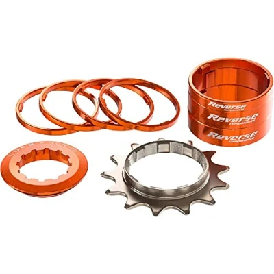 Immagine di Kit Single Speed con Pignone 13 Denti REVERSE COMPONENTS Colore Arancione