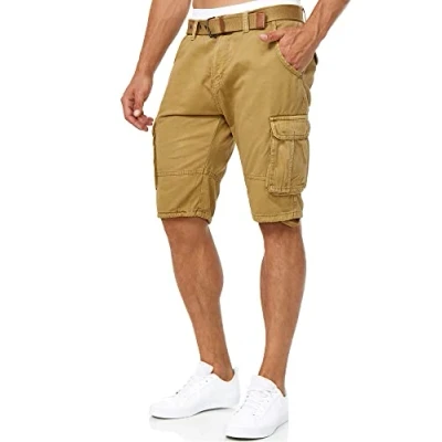 Immagine di Indicode Uomini Monroe Cargo Shorts Bermuda Pantaloncini Inclusa Cintura in Cotone Amber S
