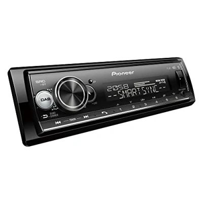 Immagine di Pioneer MVH S520DABAN, Autoradio 1DIN con DAB+, rossa, navigazione del menù in tedesco, Bluetooth, USB, entrata AUX, inclusa l&#039;antenna DAB, vivavoce, Smart Sync