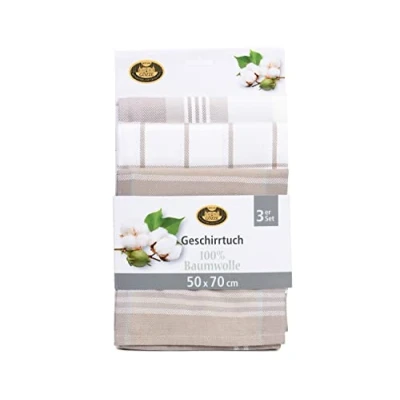 Immagine di Gözze Set di Strofinacci, 3 Pezzi, 100% Cotone, Materiale Molto Spesso (260 g/m²), 50 x 70 cm Lilla