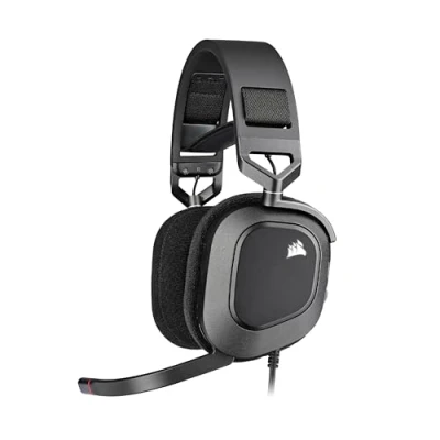 Immagine di Corsair HS80 RGB USB Cuffia Gaming con Microfono Premium Audio Surround 7.1, Broadcast Omnidirezionale, Controlli per Volume e Mute sul Padiglione, Illuminazione Dinamica, Carbonio