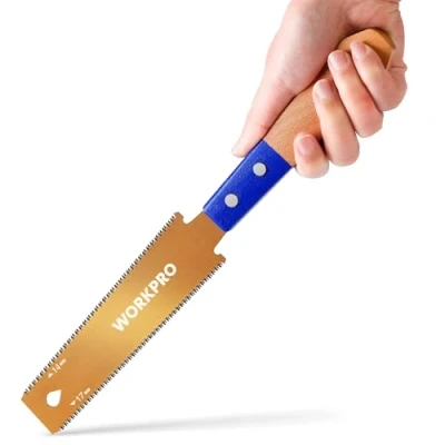 Immagine di WORKPRO Sega Giapponese, Giapponese a Testa Stretta da 150 mm, Lama SK5 0,6 mm con Doppio Taglio 17TPI/14TPI, Manico in Legno Ergonomico, Ideale per Lavorazione del e Fai Te
