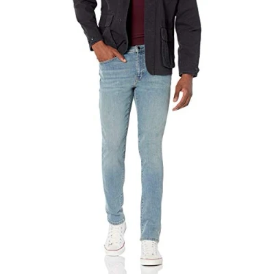 Immagine di Amazon Essentials Jeans Elasticizzati Skinny Uomo, Blu Chiaro Vintage, 34W / 32L