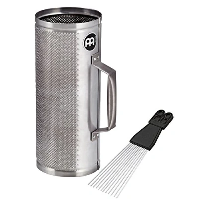 Immagine di Meinl Percussion MGU1 Merengue Guiro, misura grande, con raschietto in ABS, colore: Argento