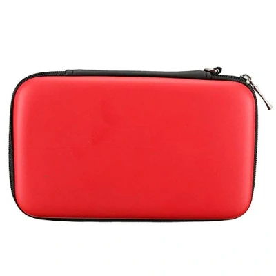Immagine di Custodia protettiva compatibile con Nintendo 3DS / XL New 2DS case, astuccio, borsello per la tua preziosa console giochi, materiale piacevole, colore rosso, ideale viaggi