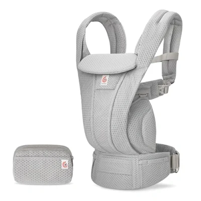 Immagine di Ergobaby Omni Deluxe marsupio tutto in uno per neonati dalla nascita fino a 20 kg, ergonomico 4 posizioni maglia schiena sistema da viaggio, Pearl Grey