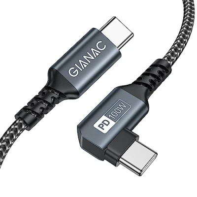 Immagine di GIANAC 100W Cavo USB C 3M, [90 Gradi] Type Ricarica Rapida con E Mark Chip PD 5A/20V per Macbook Pro/MacBook Air/iPad Pro/Samsung Galaxy/Huawei/Book Pixel/Tablet Google